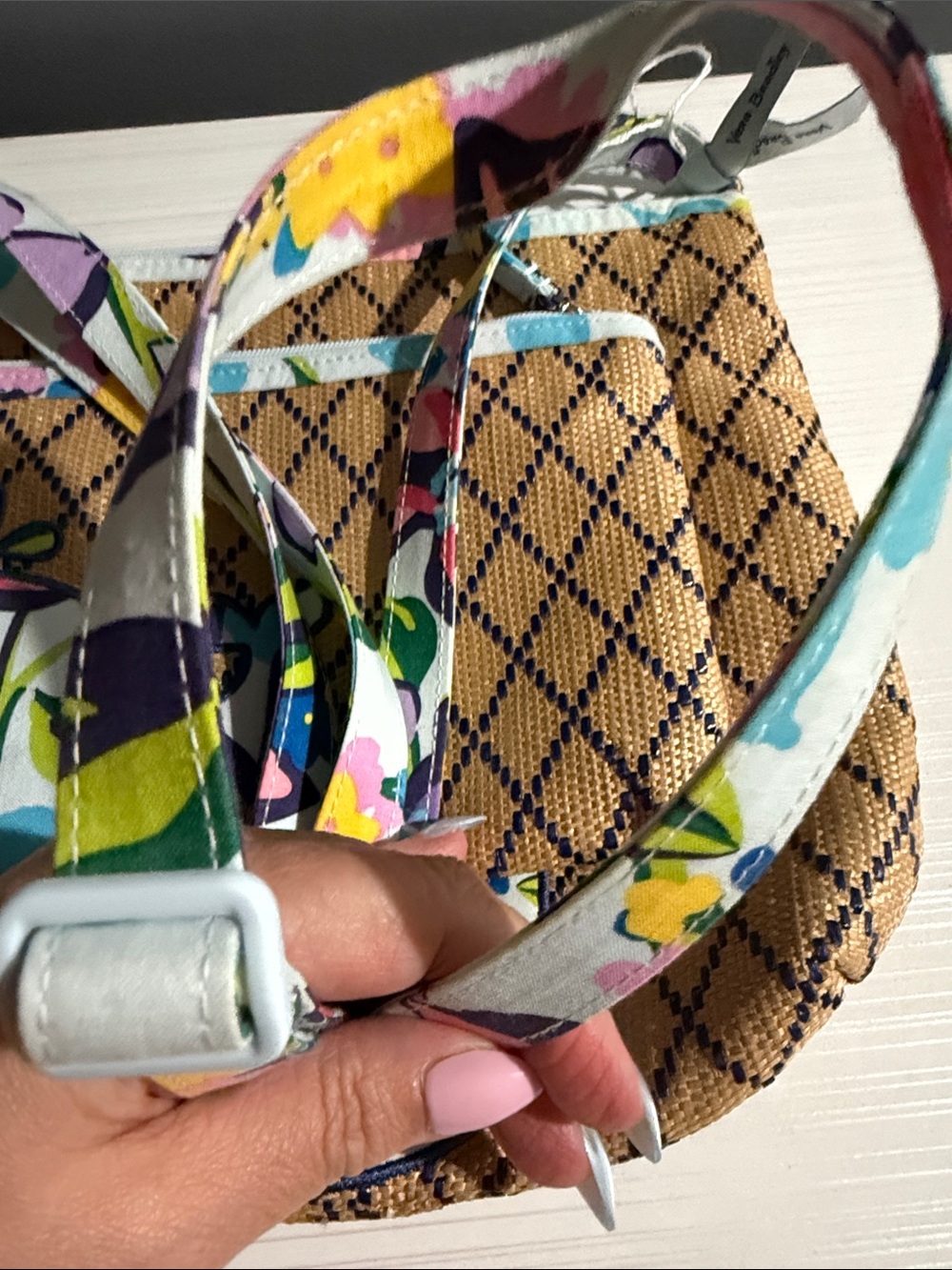 Vera Bradley Marian Floral beach crossbody bag w/whale appliqués& wristlet - Picture 5 of 9